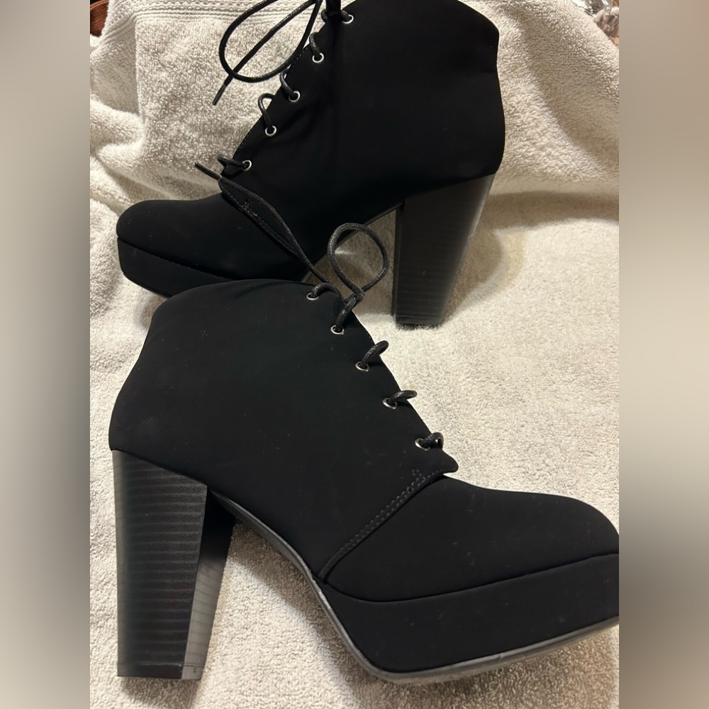 Black platform booties